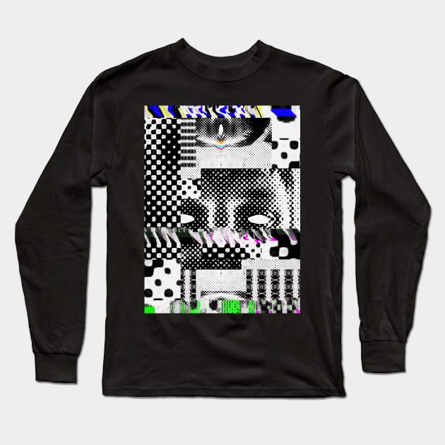 MOSAIC // Face Glitches Artwork Long Sleeve T-Shirt by MSGCNS